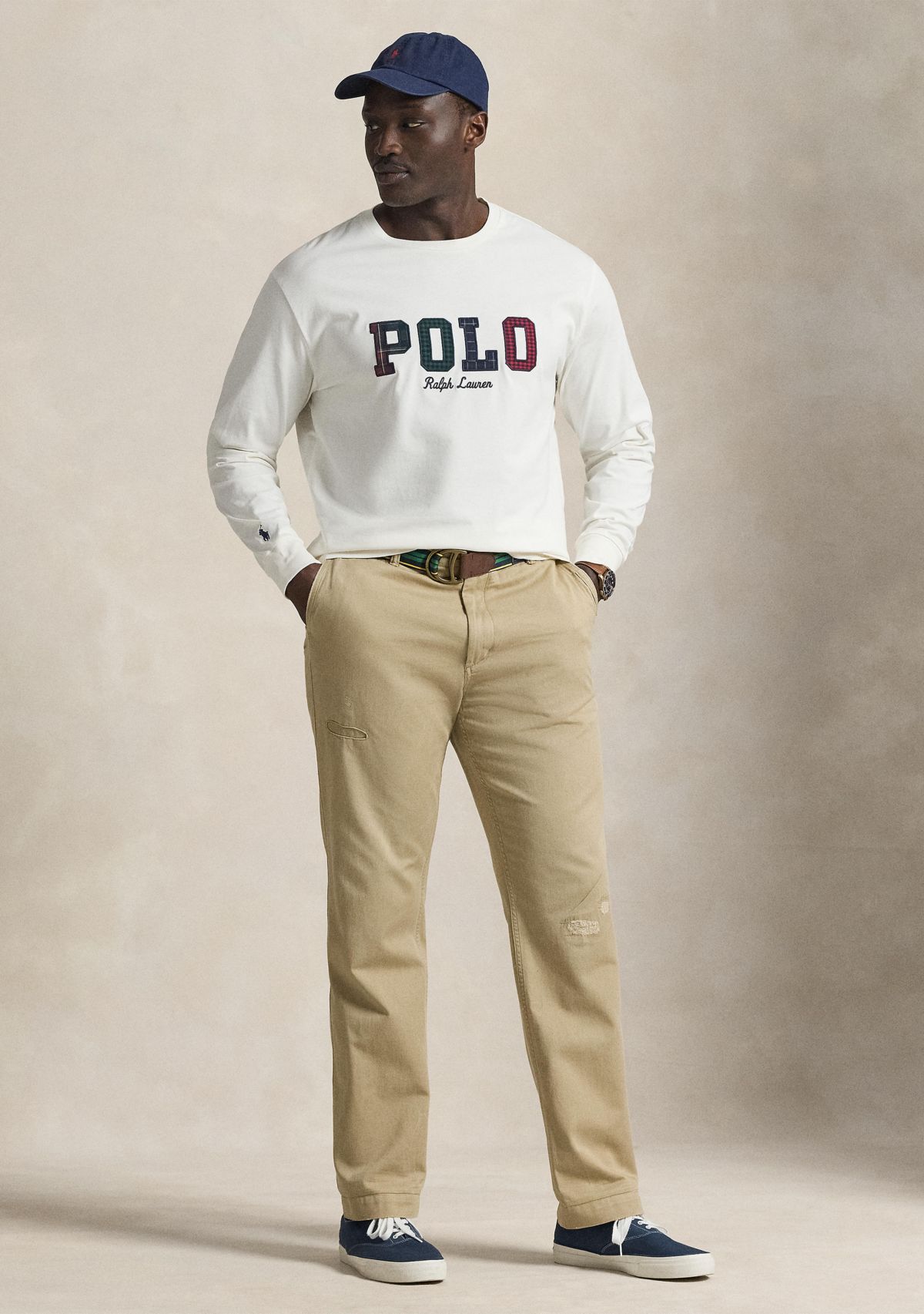 Big & Tall Plaid-Logo Jersey T-Shirt