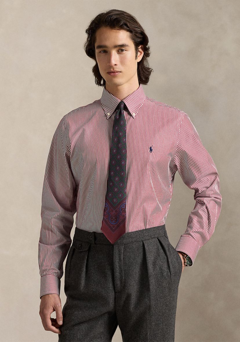 Classic Fit Striped Poplin Shirt