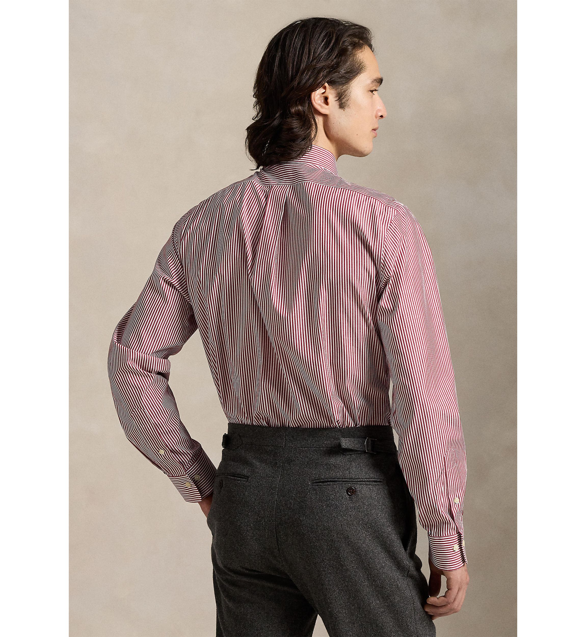 Classic Fit Striped Poplin Shirt