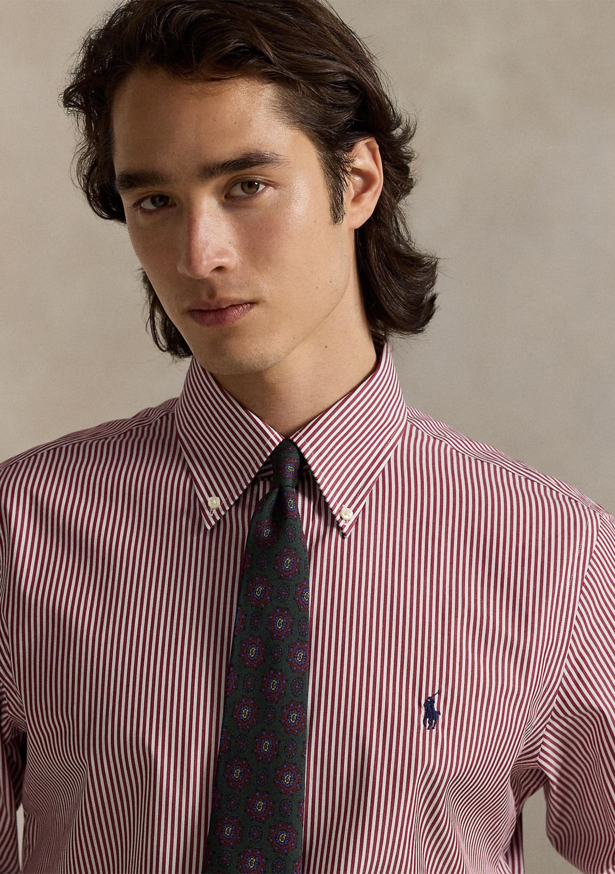 Classic Fit Striped Poplin Shirt