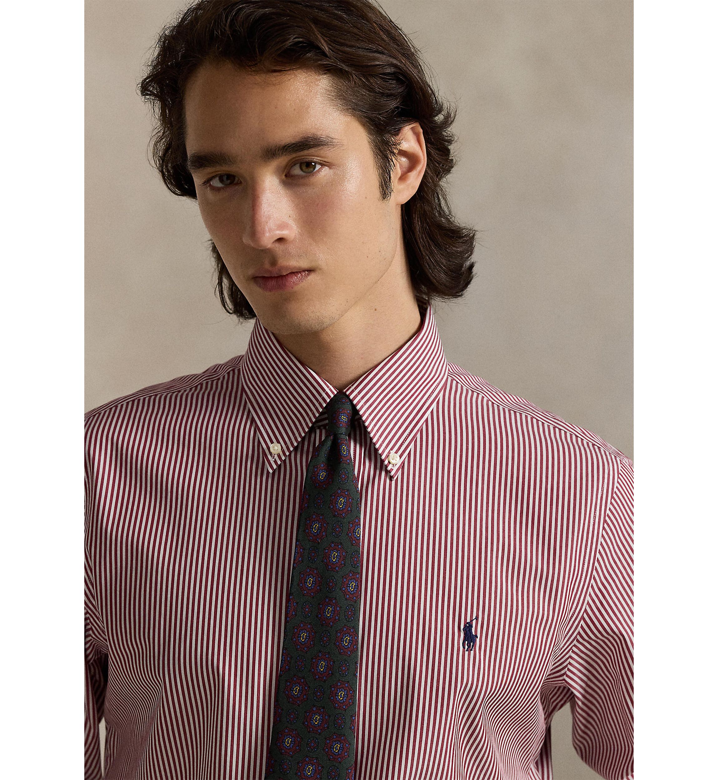 Classic Fit Striped Poplin Shirt