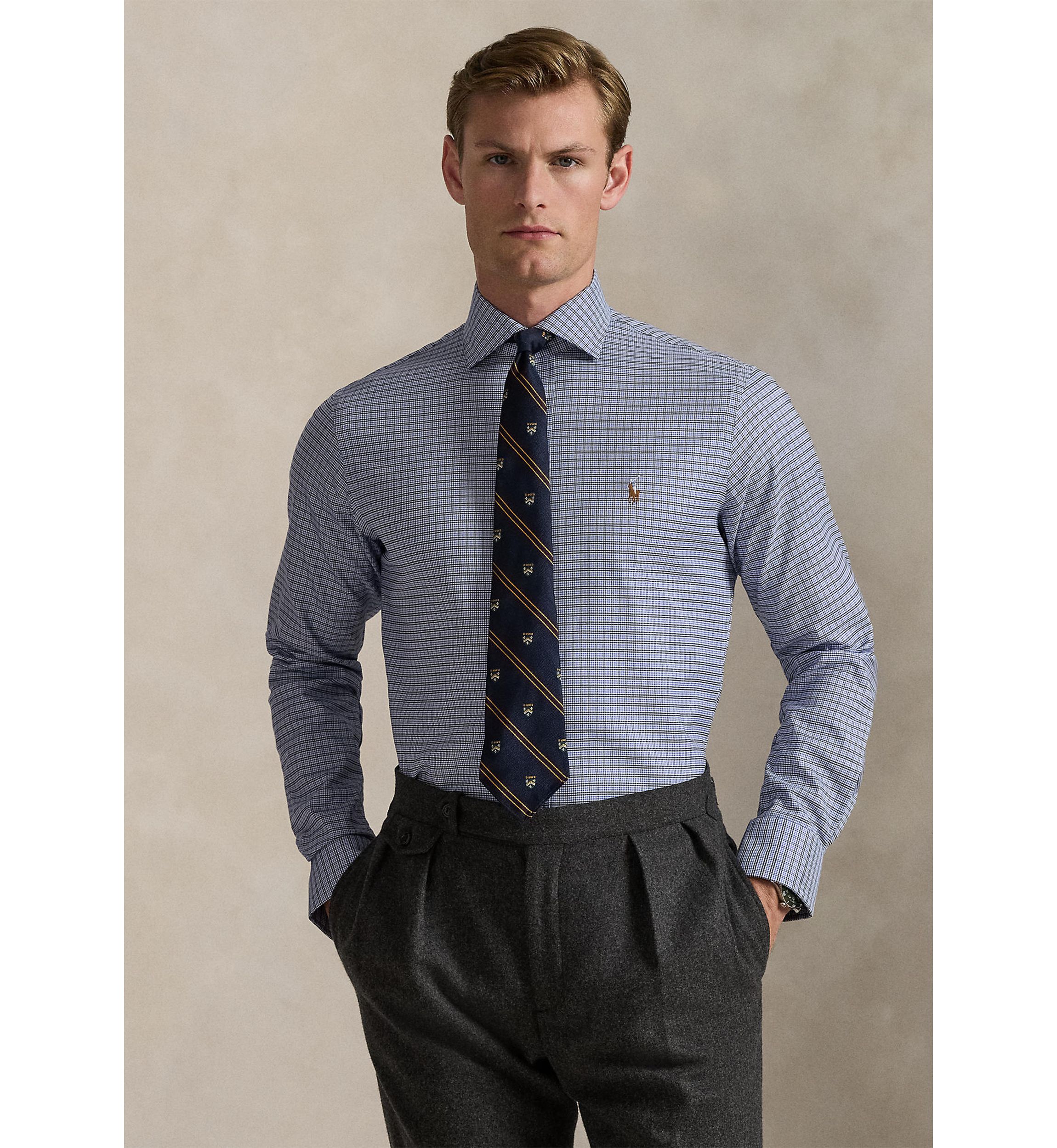 Classic Fit Checked Oxford Shirt