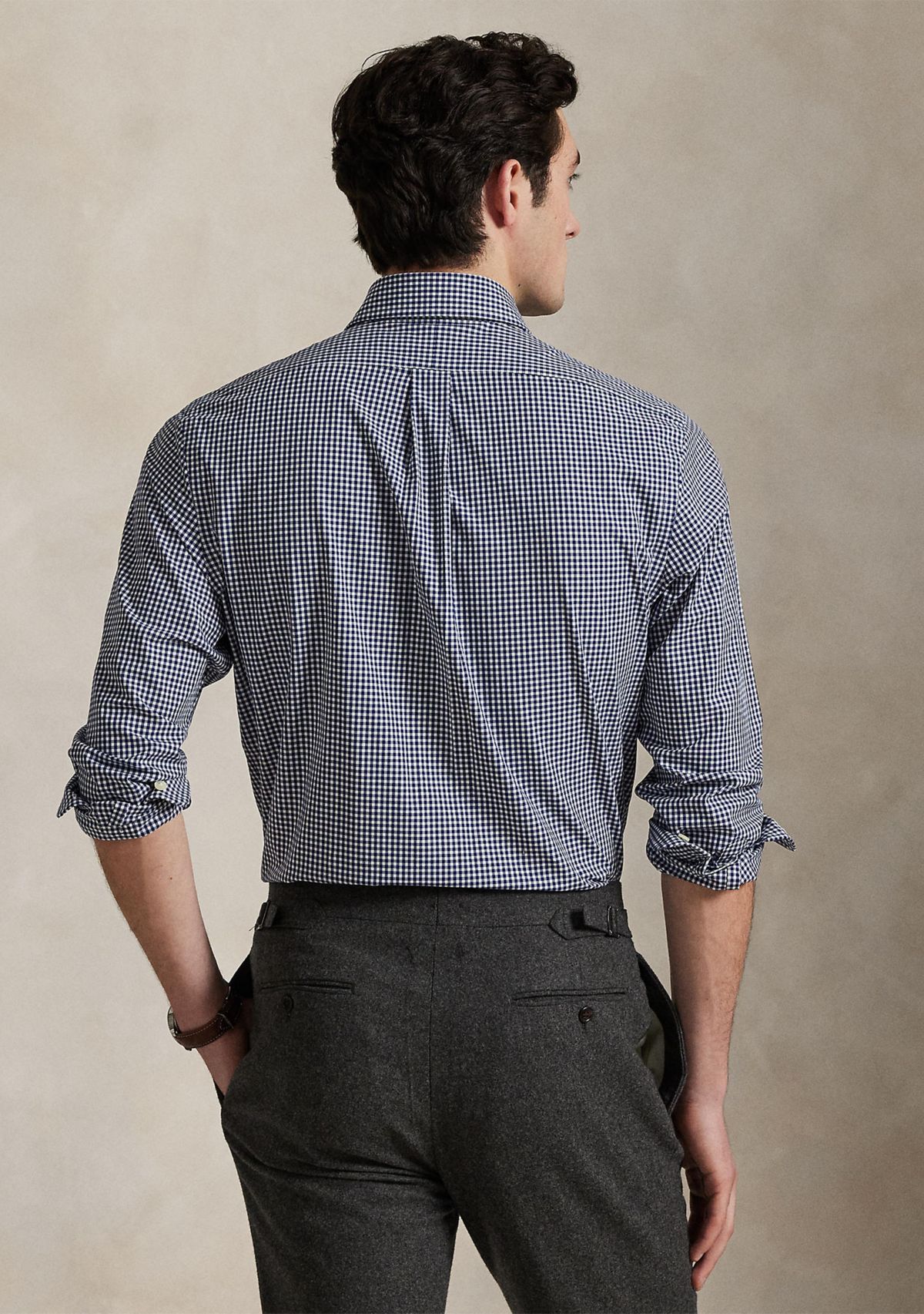 Classic Fit Gingham Stretch Poplin Shirt