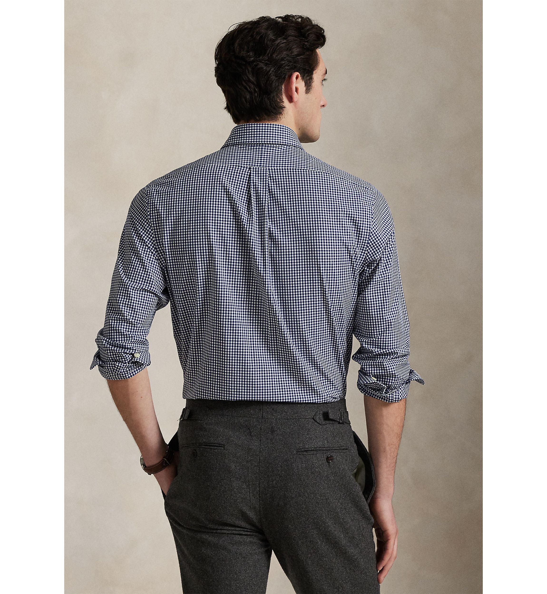 Classic Fit Gingham Stretch Poplin Shirt