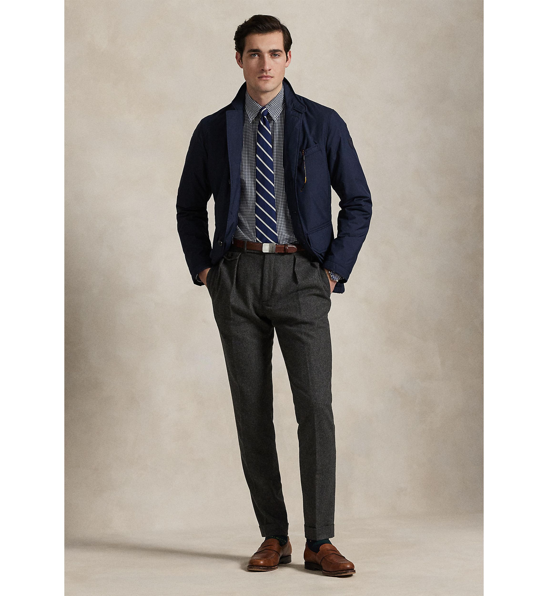 Classic Fit Gingham Stretch Poplin Shirt