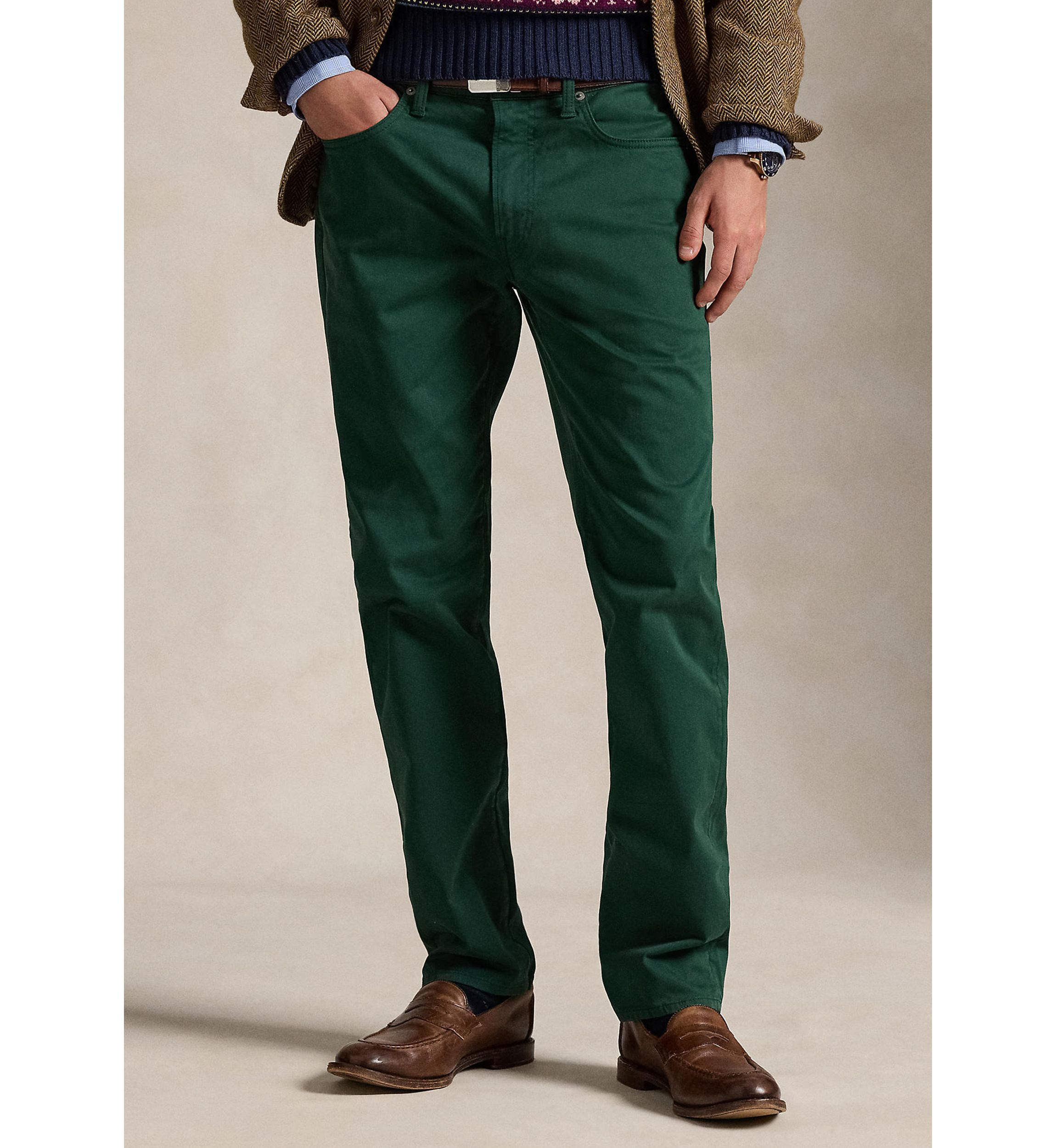 Varick Slim Straight Stretch Sateen Pants