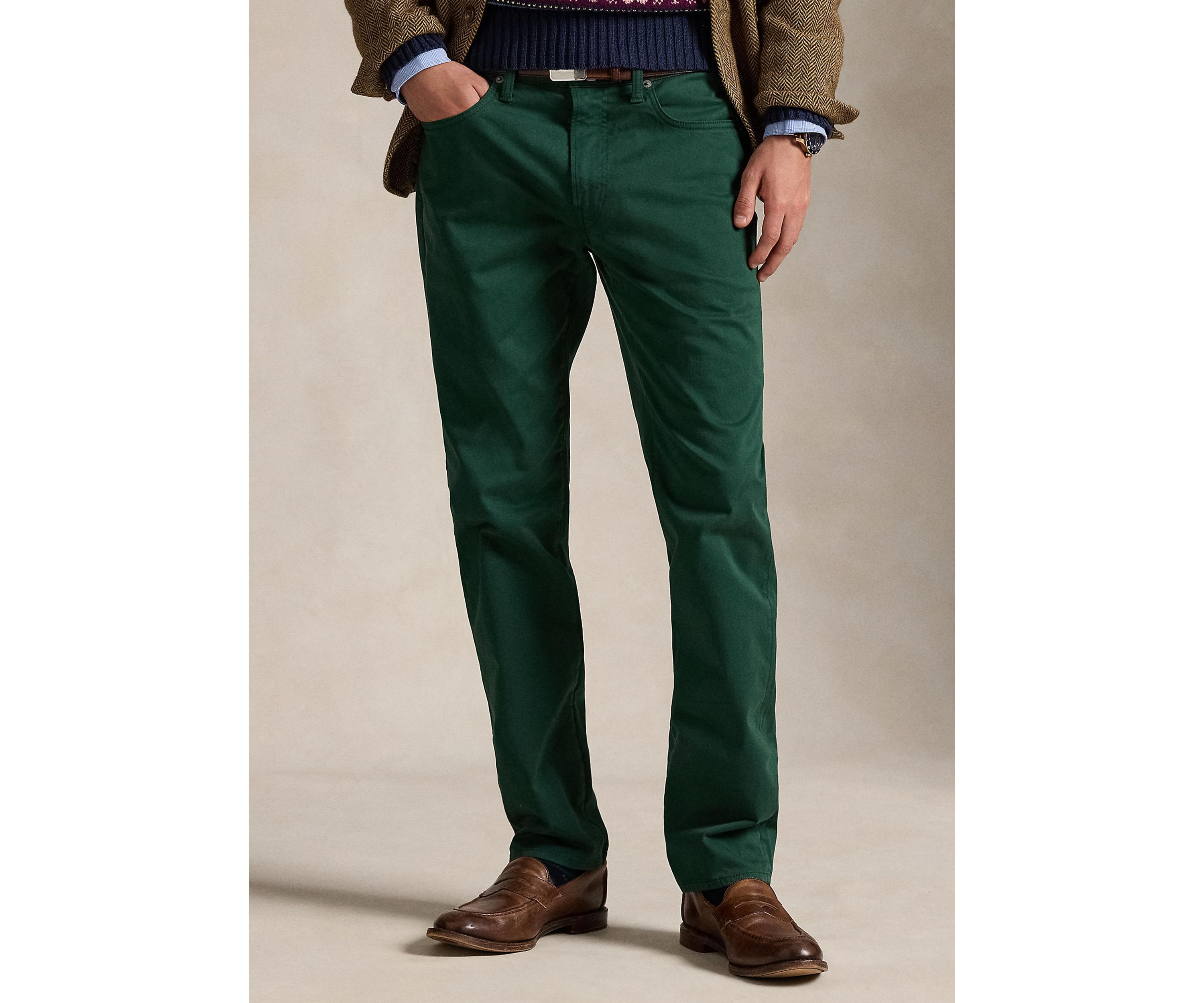 Varick Slim Straight Stretch Sateen Pants