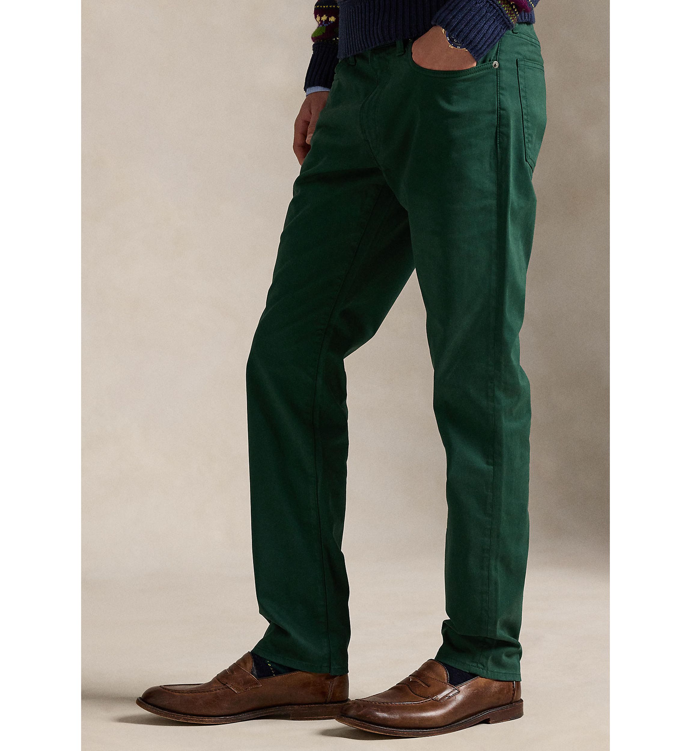 Varick Slim Straight Stretch Sateen Pants