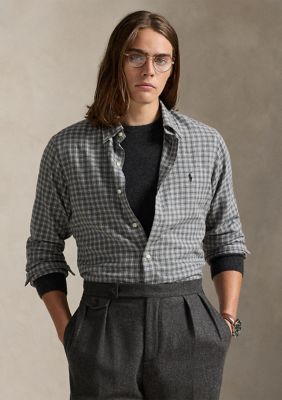 Polo Ralph Lauren Classic Fit Plaid Twill Shirt, Grey, Small