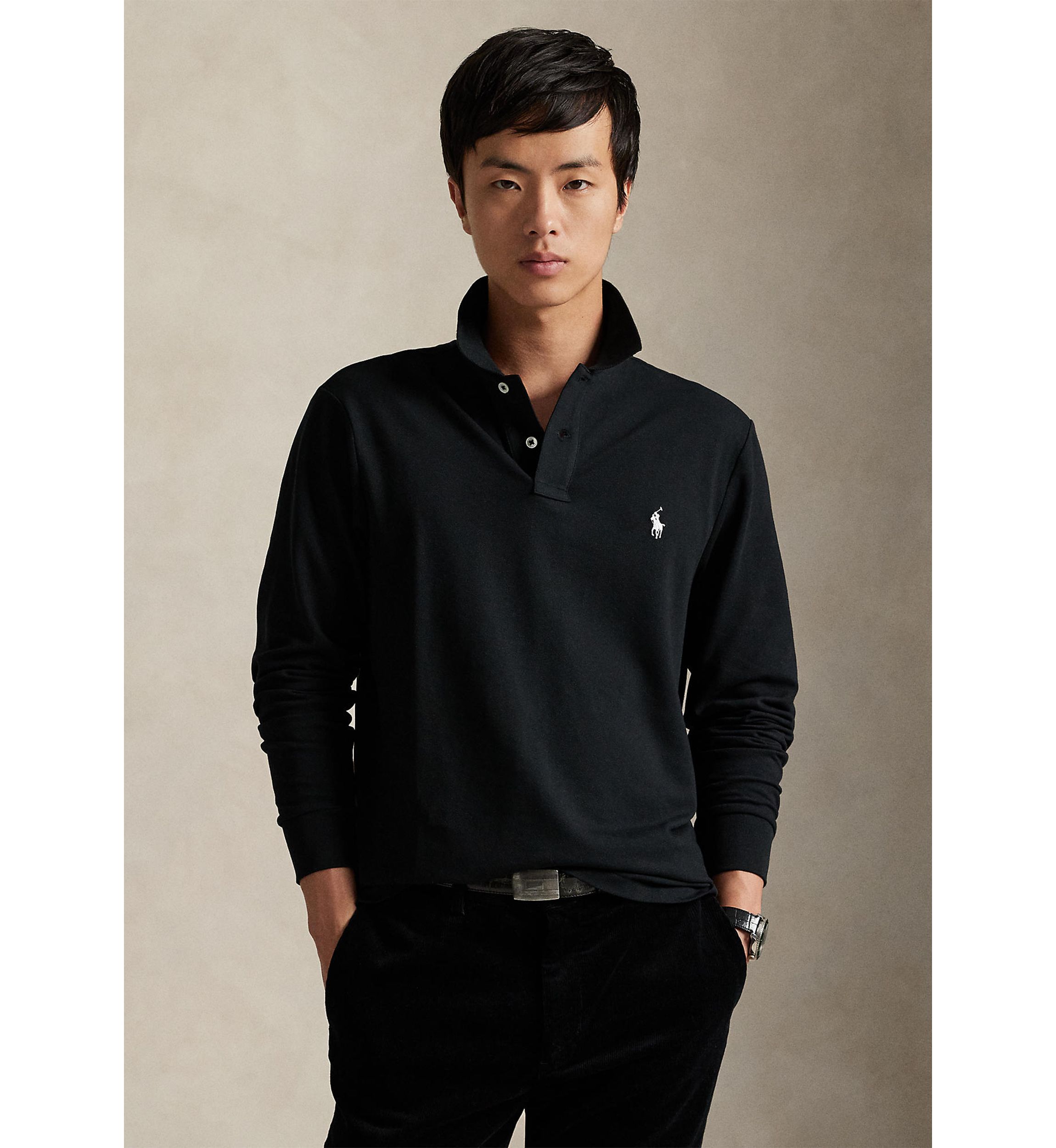 Classic Fit Stretch Mesh Polo Shirt