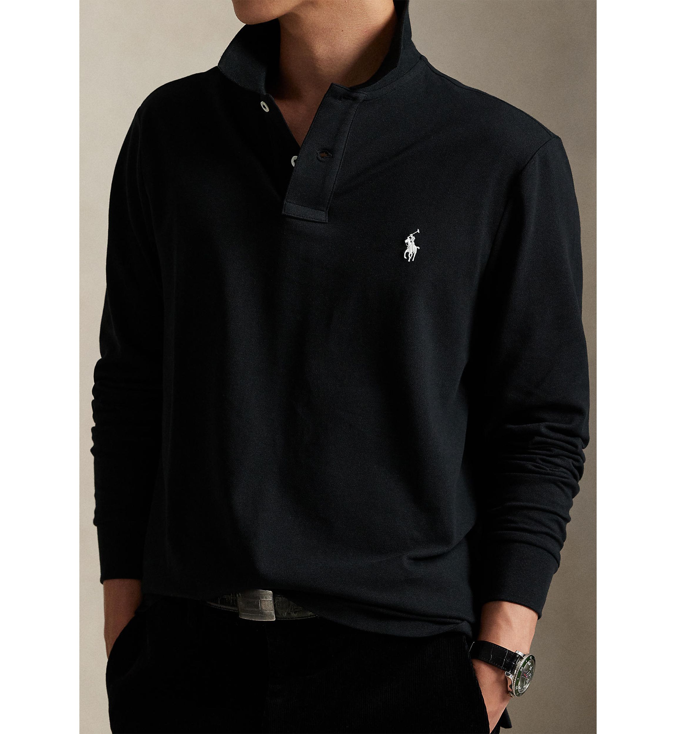 Classic Fit Stretch Mesh Polo Shirt
