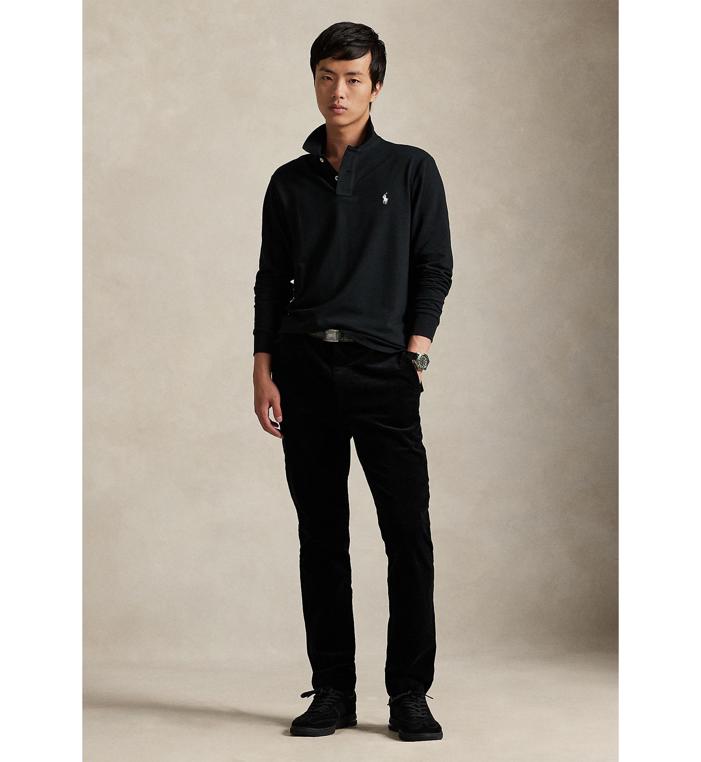 Classic Fit Stretch Mesh Polo Shirt