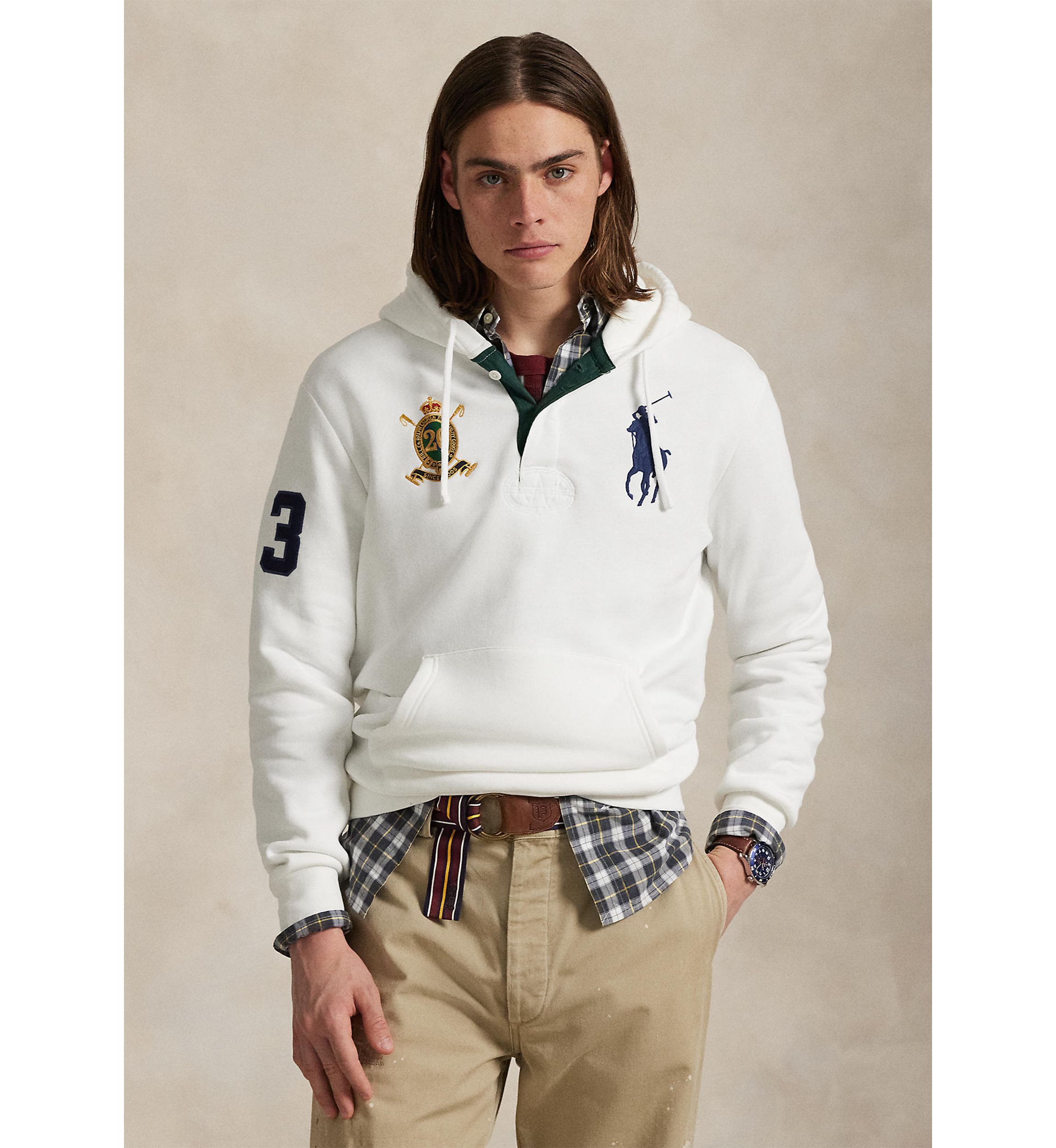トップス Polo Ralph Lauren khaki hoodie big pony Polo Ralph Lauren Big Pony Colorblocked Fleece Hoodie | Nordstrom
