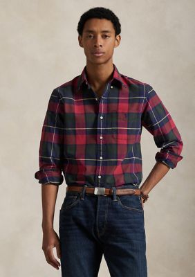 Polo Ralph Lauren Men's Classic Fit Plaid Oxford Shirt, Small