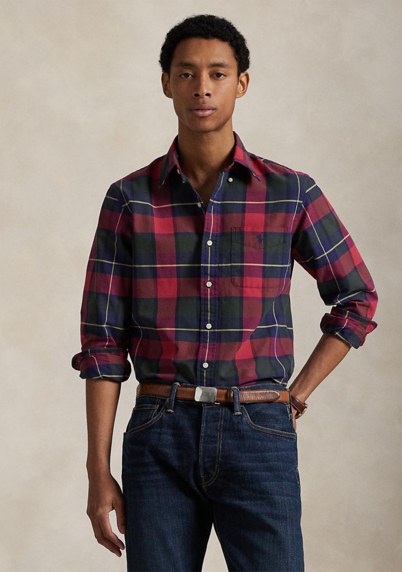 Classic Fit Plaid Oxford Shirt