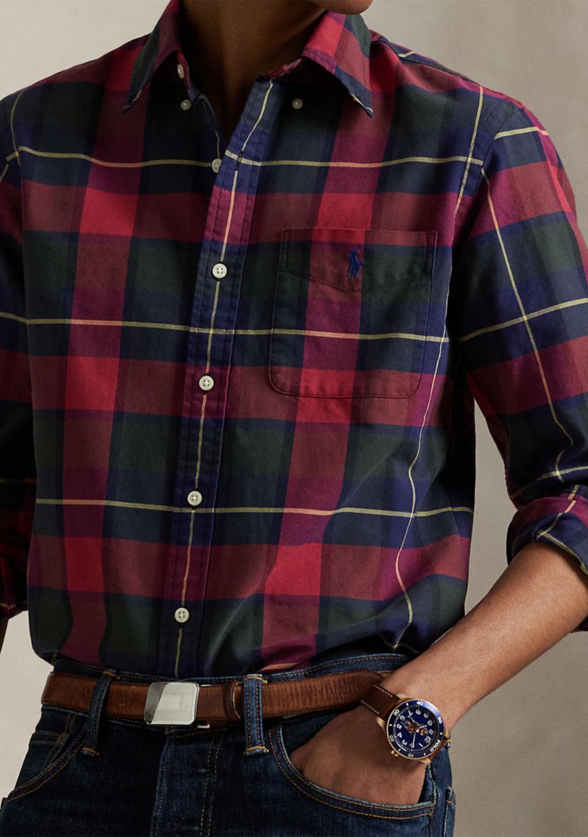 Classic Fit Plaid Oxford Shirt