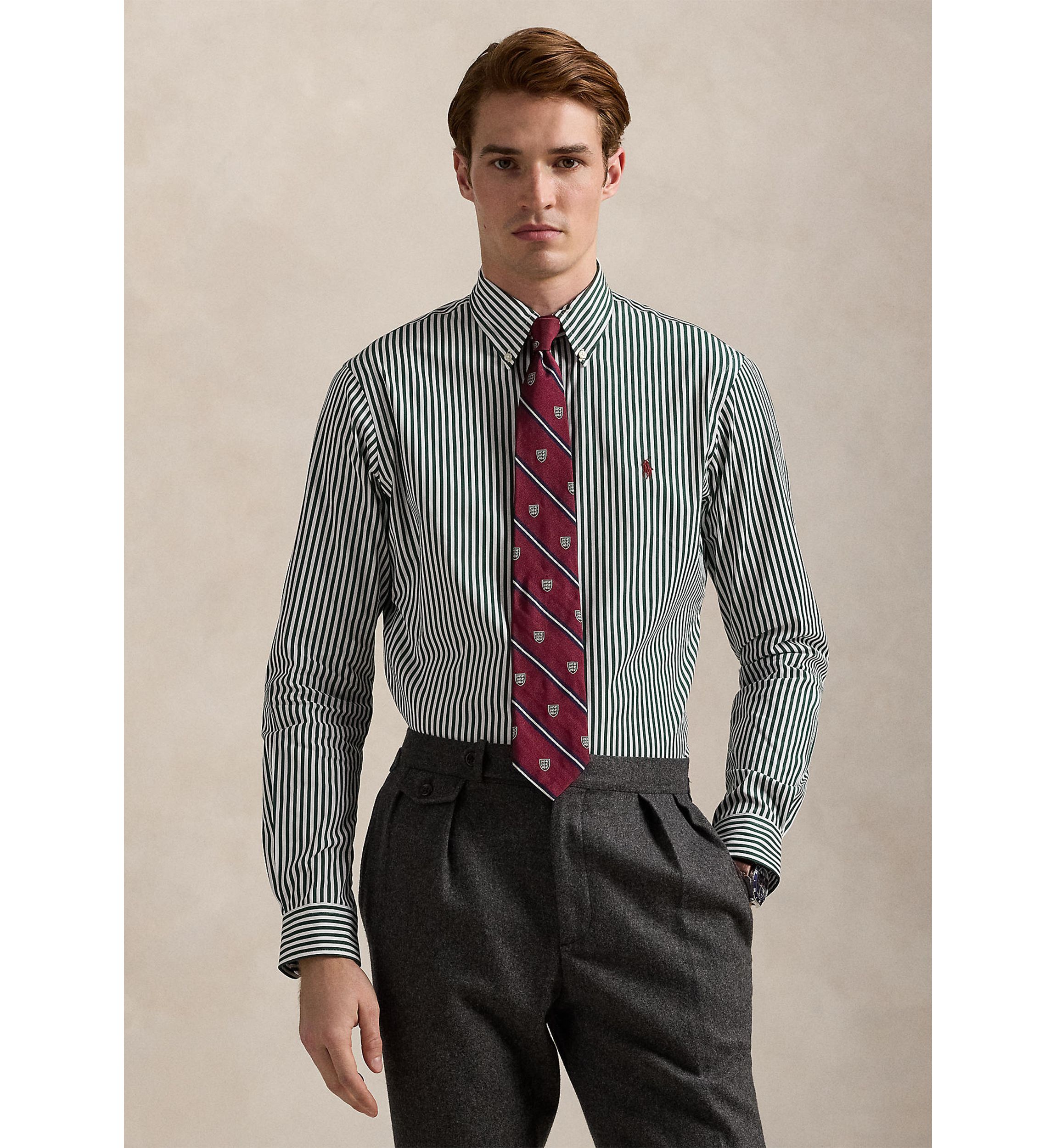 Classic Fit Striped Poplin Shirt