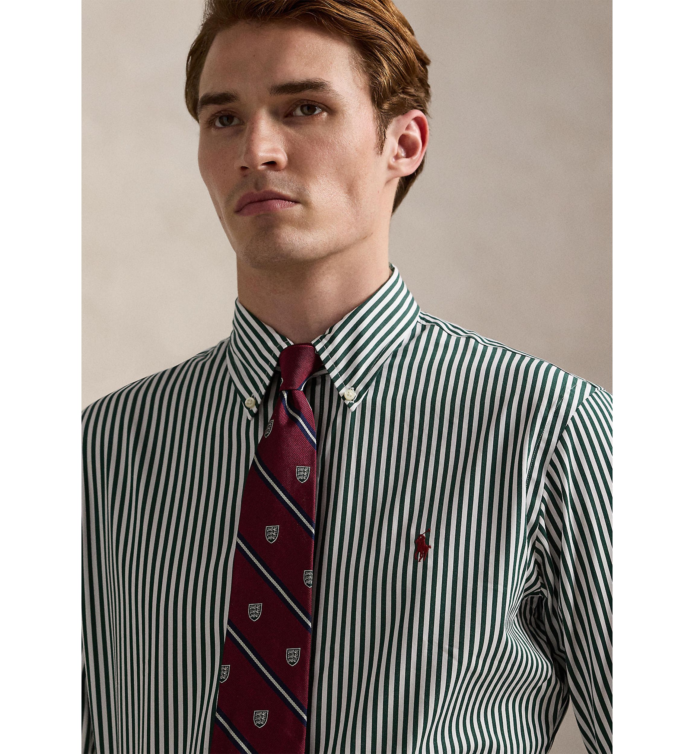Classic Fit Striped Poplin Shirt