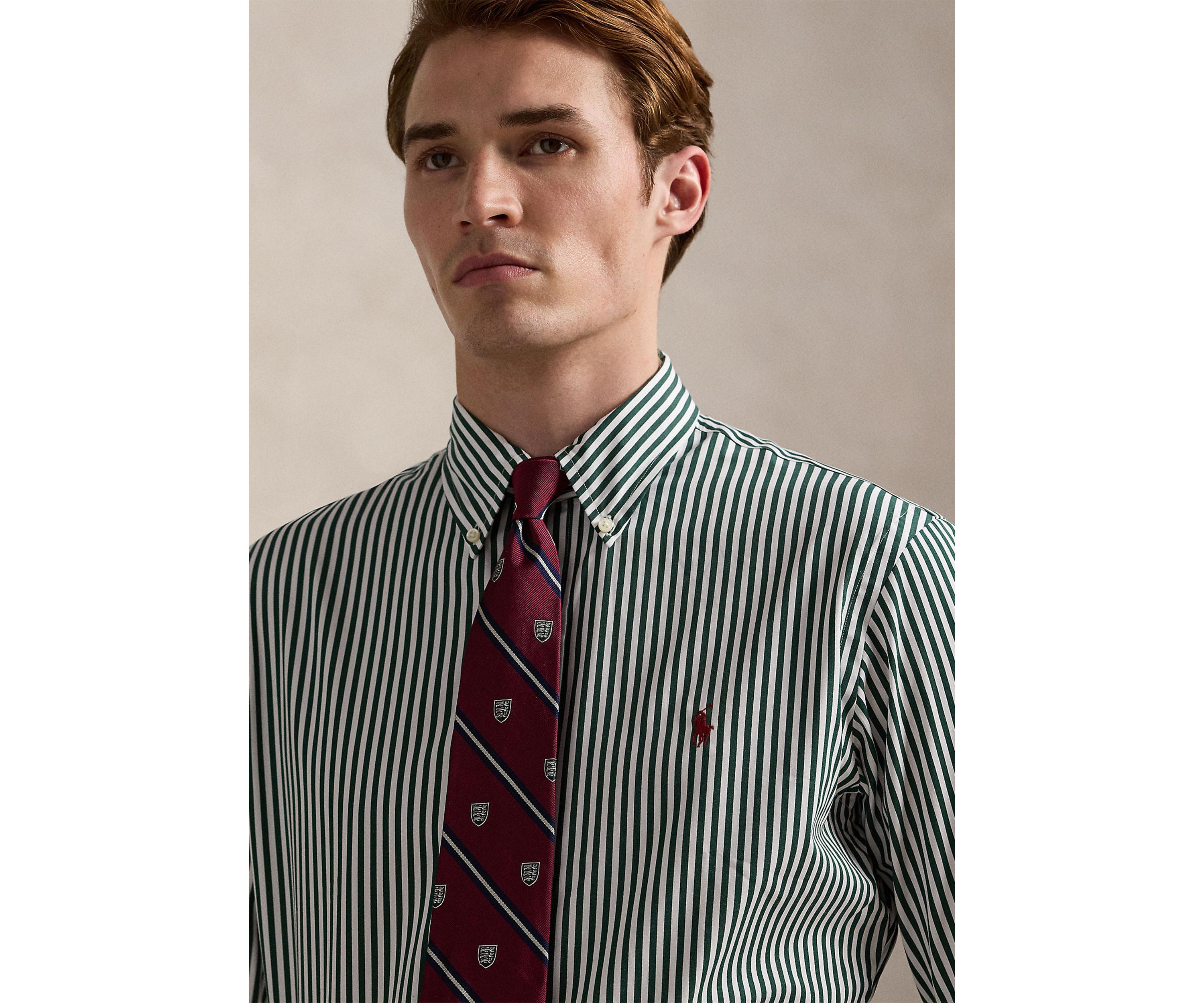 Classic Fit Striped Poplin Shirt