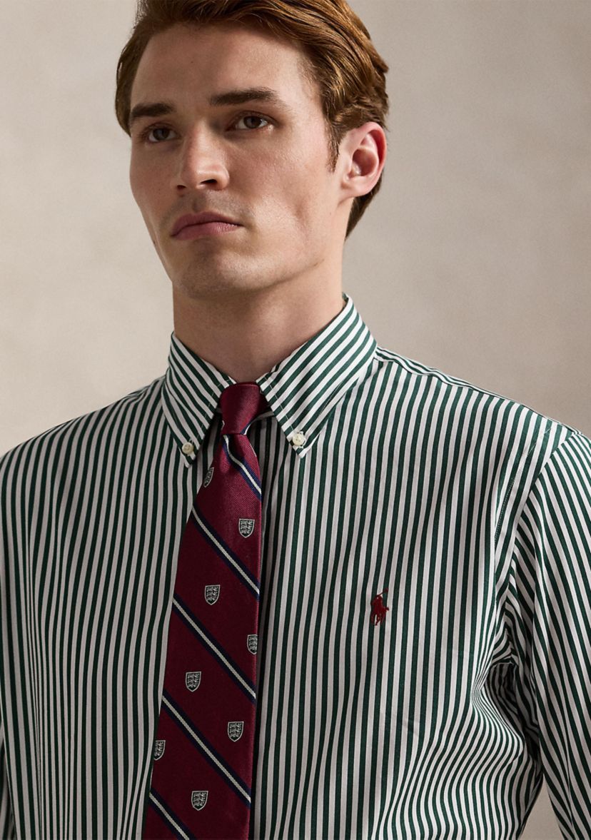 Classic Fit Striped Poplin Shirt