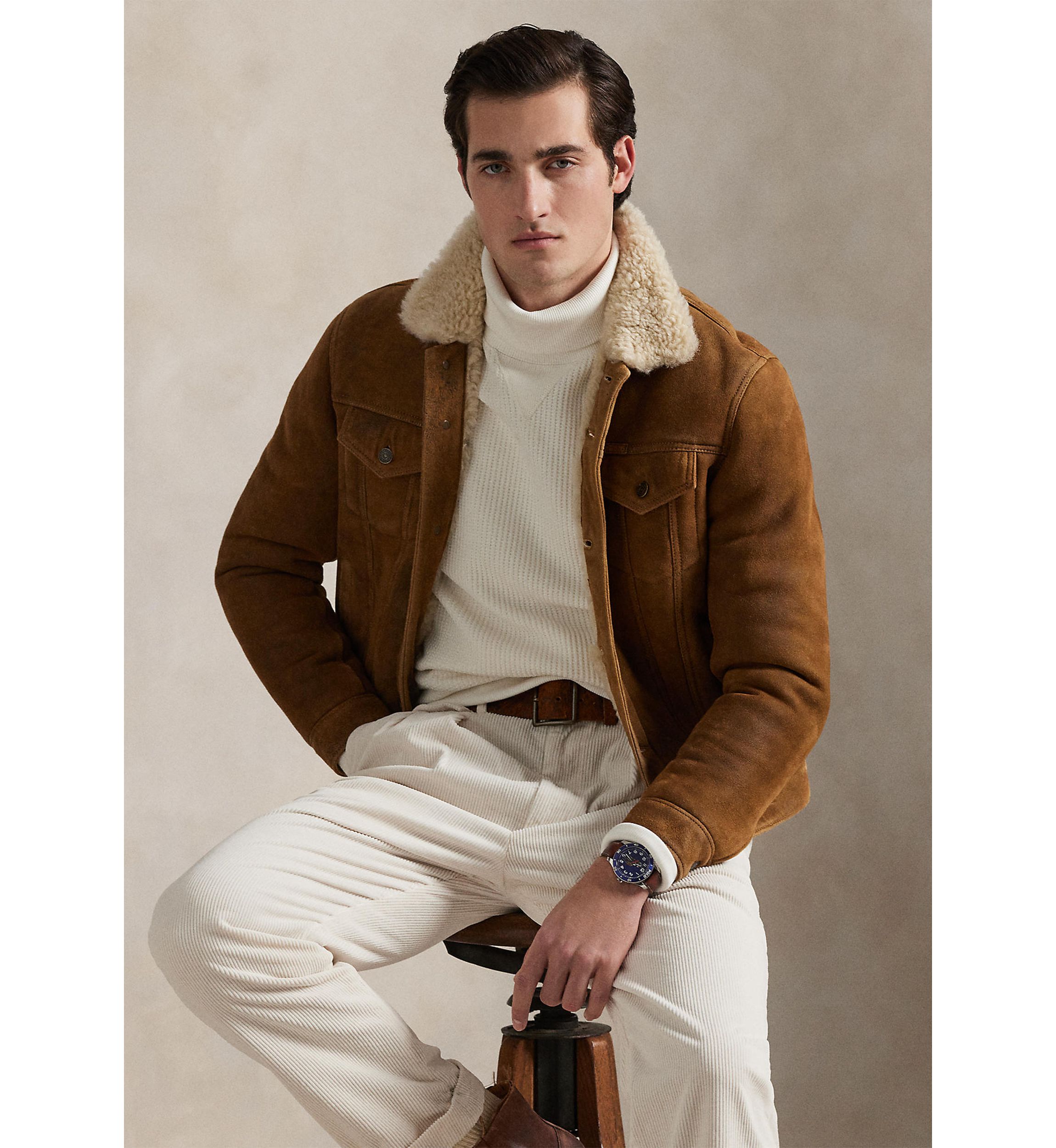 Waffle-Knit Fleece Turtleneck