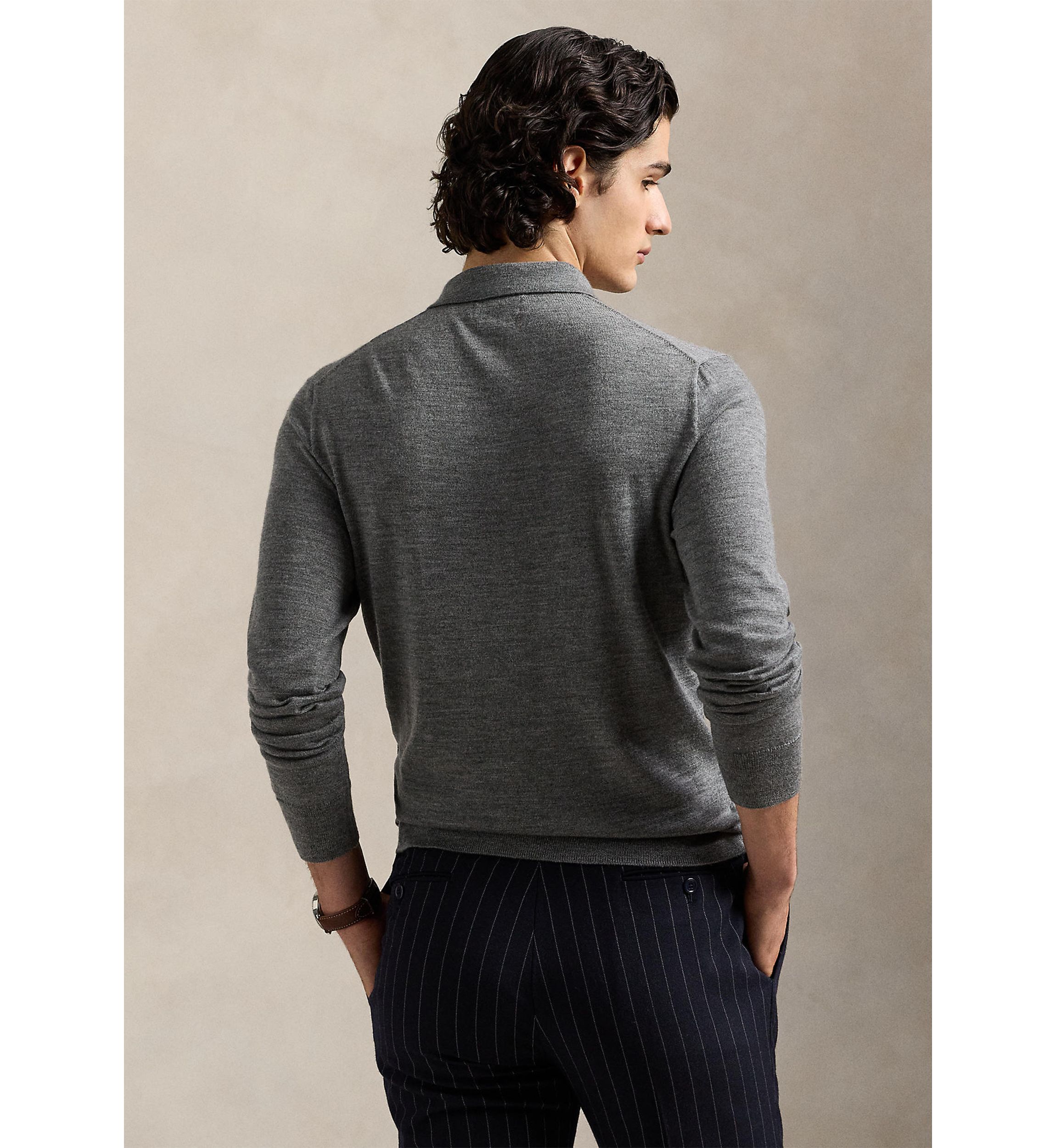 Wool Polo-Collar Sweater