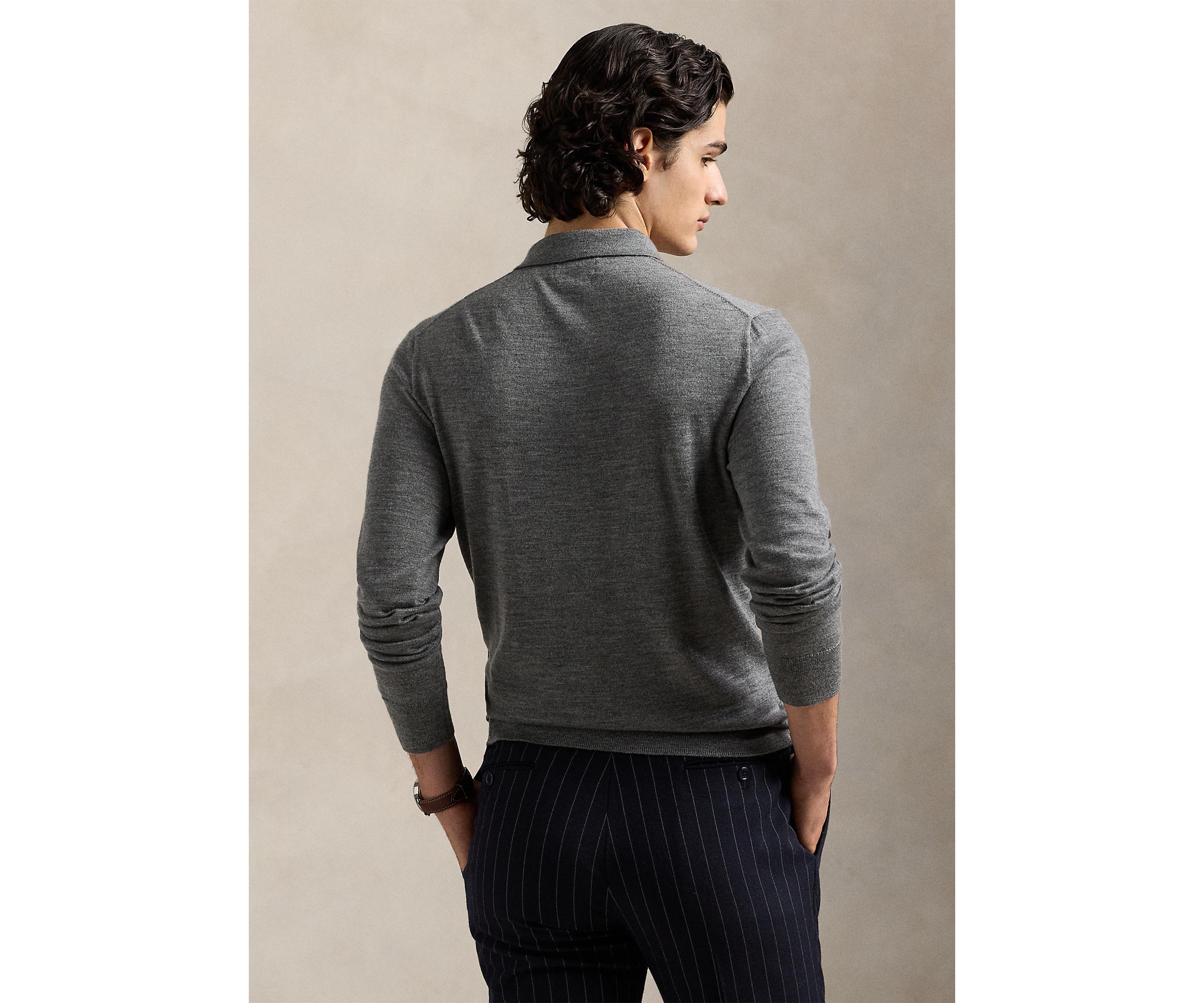 Wool Polo-Collar Sweater