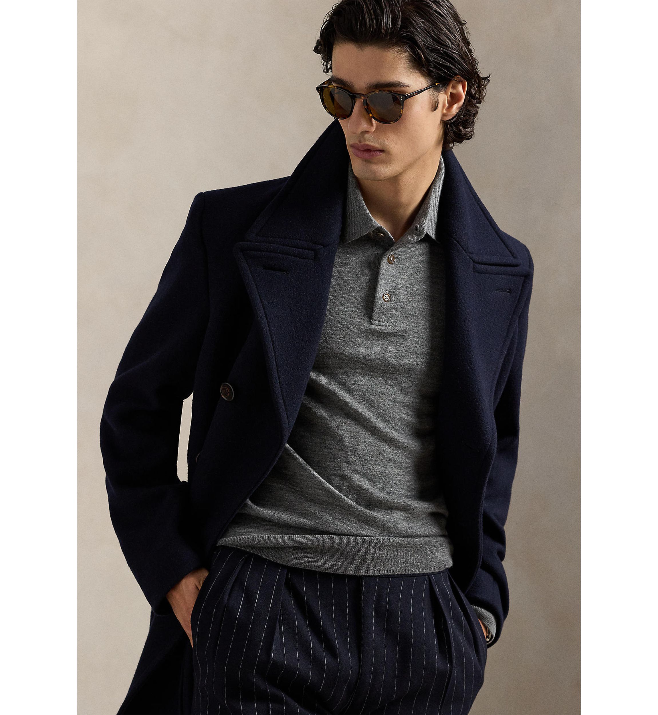Wool Polo-Collar Sweater