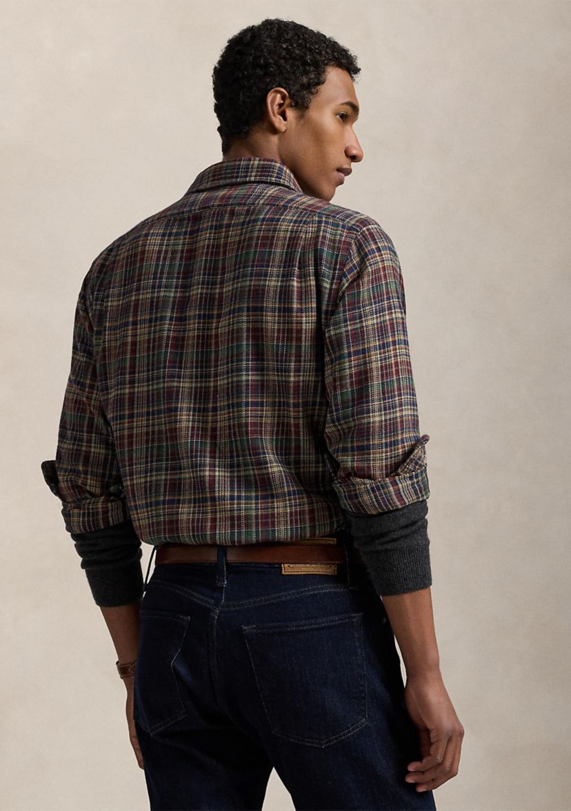 Classic Fit Plaid Brushed Flannel Shirt