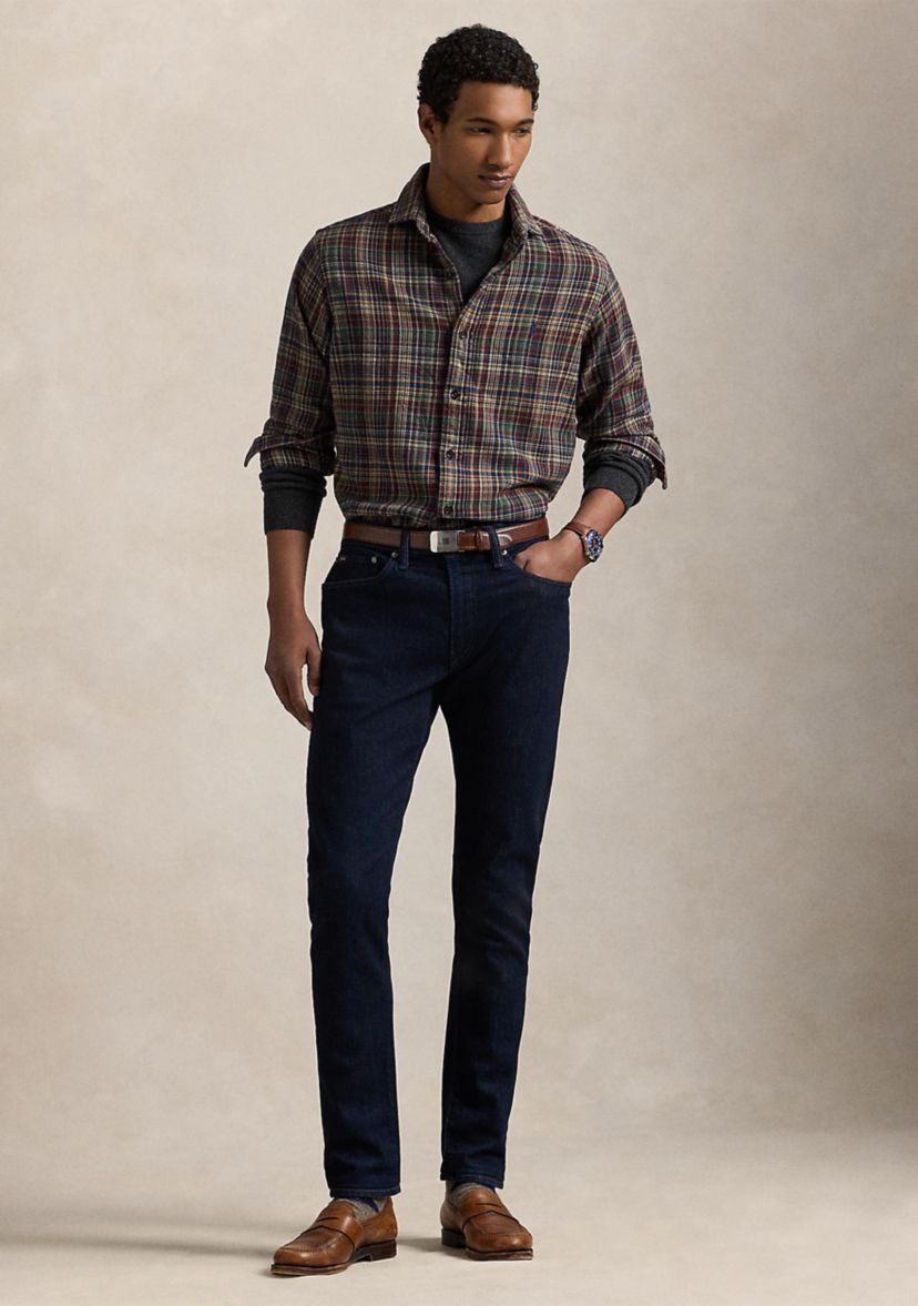 Classic Fit Plaid Brushed Flannel Shirt