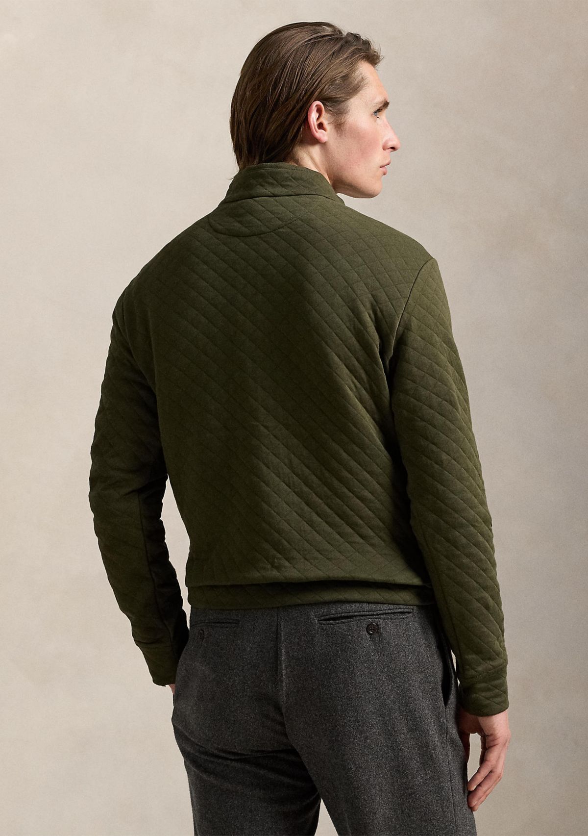 Quilted Double-Knit Jersey Pullover