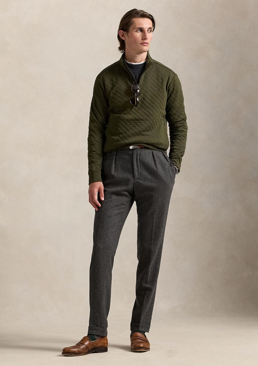 Quilted Double-Knit Jersey Pullover