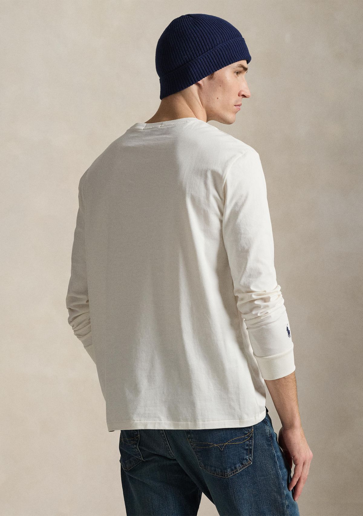 Mens Classic Fit Plaid-Logo Jersey T-Shirt