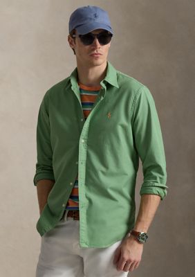 Polo Ralph Lauren Classic Fit Garment-Dyed Oxford Shirt, Green, 2XL