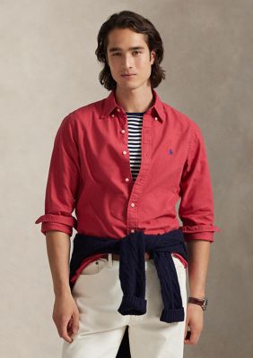 Polo Ralph Lauren Classic Fit Garment-Dyed Oxford Shirt, Red, XL