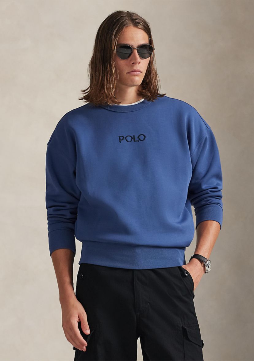 Womens Relaxed Fit Logo Double-Knit Sweatshirt