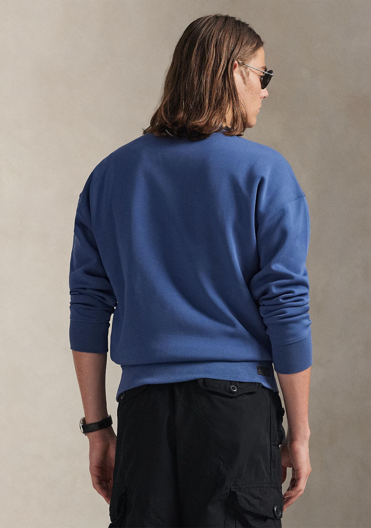 Womens Relaxed Fit Logo Double-Knit Sweatshirt