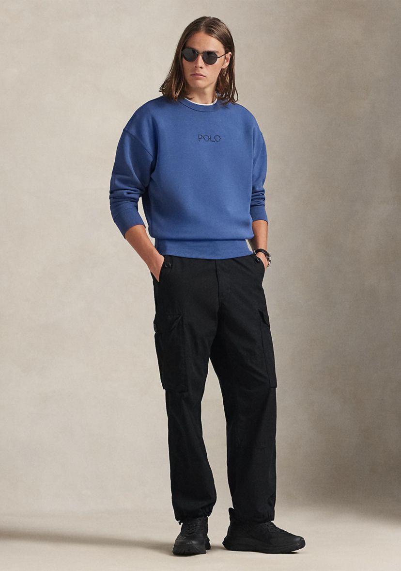 Womens Relaxed Fit Logo Double-Knit Sweatshirt