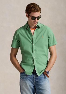 Polo Ralph Lauren Men's Classic Fit Garment-Dyed Oxford Shirt, Green, XL