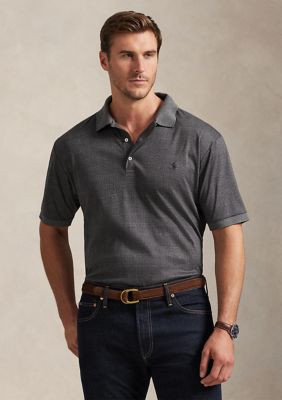Polo Ralph Lauren Men's Big & Tall Glen Plaid Soft Cotton Polo Shirt, Grey, 4XLB