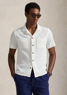 Polo Ralph Lauren Men's Waffle-Knit Cotton-Linen Camp Shirt