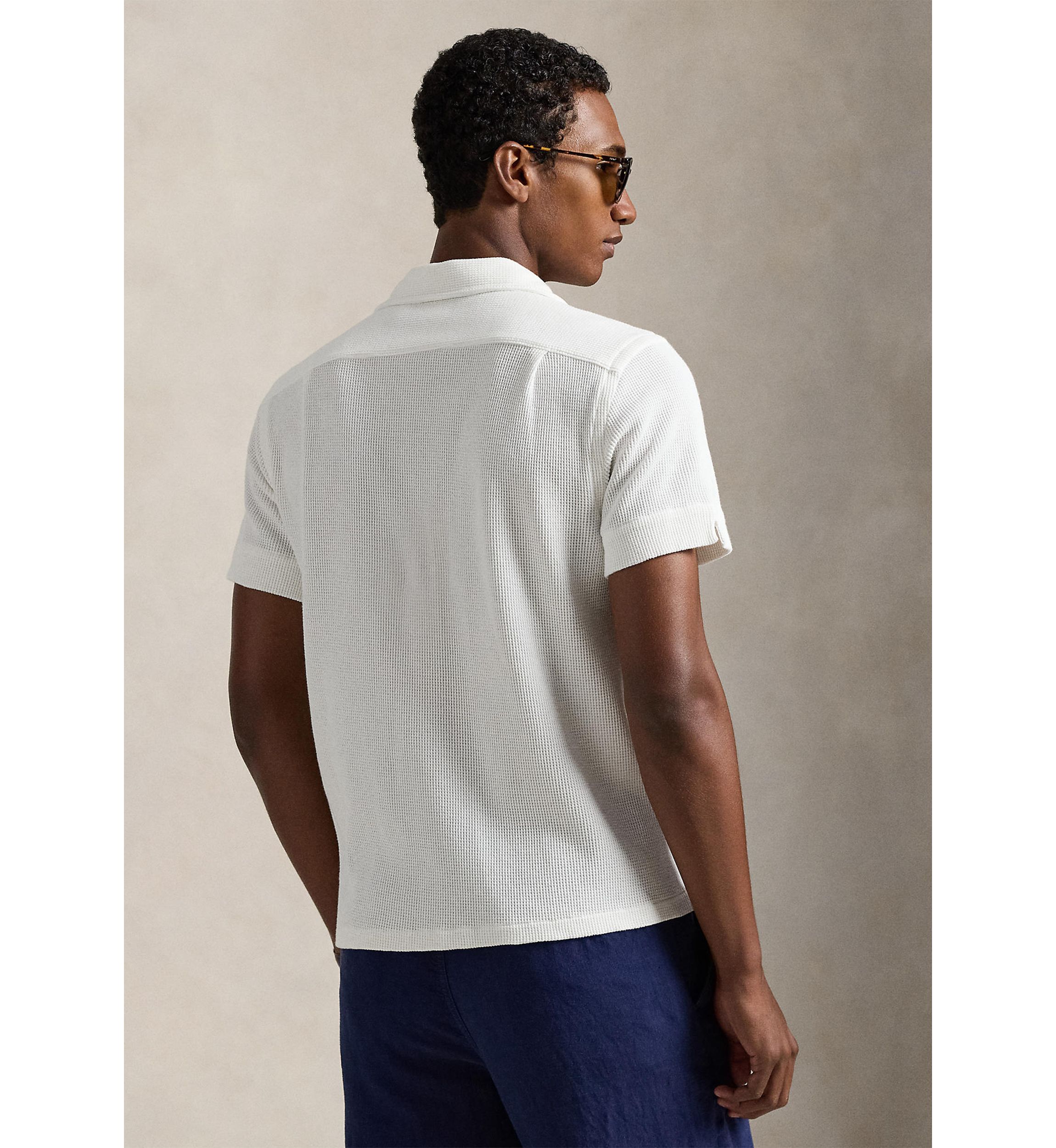 Polo Ralph Lauren Waffle-Knit Cotton-Linen Camp Shirt | Belk