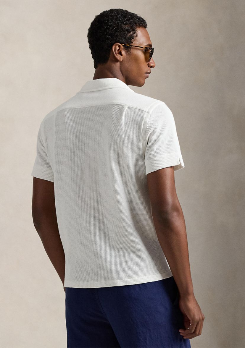 Polo Ralph Lauren Waffle-Knit Cotton-Linen Camp Shirt | Belk