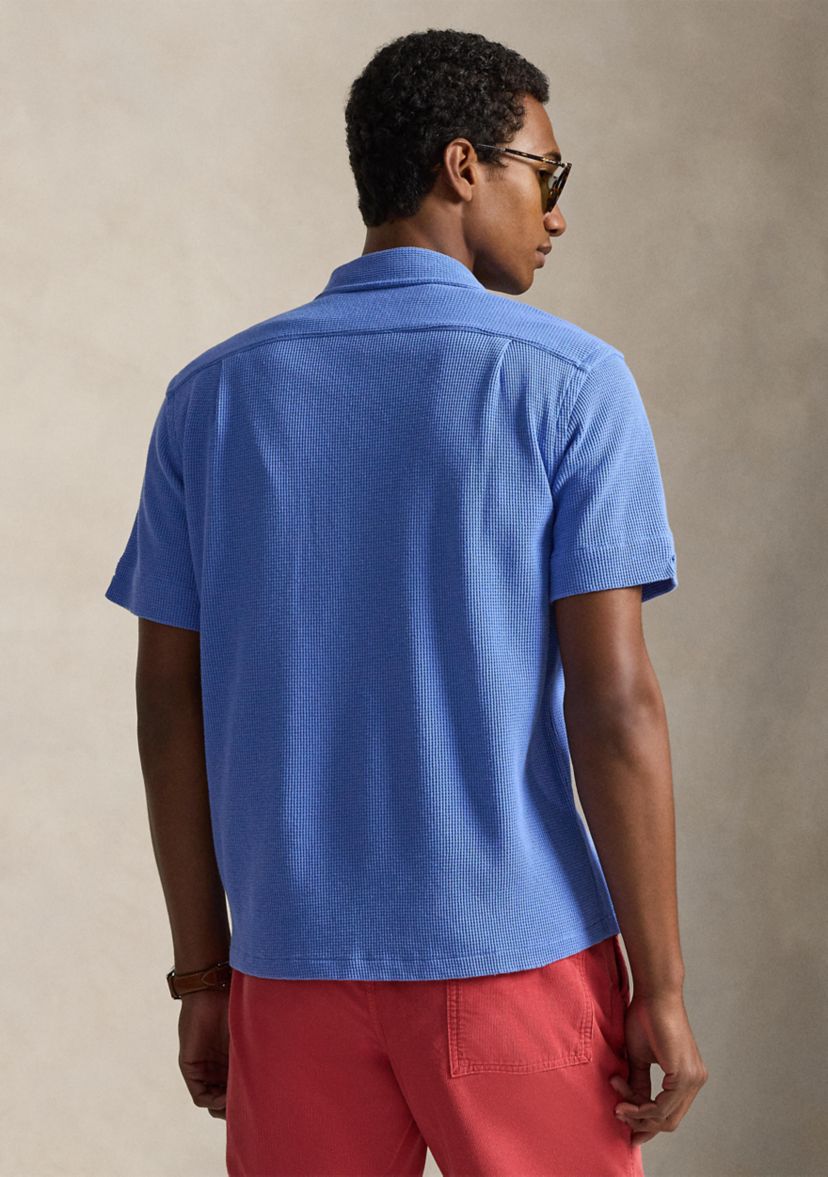 Polo Ralph Lauren Waffle-Knit Cotton-Linen Camp Shirt | Belk
