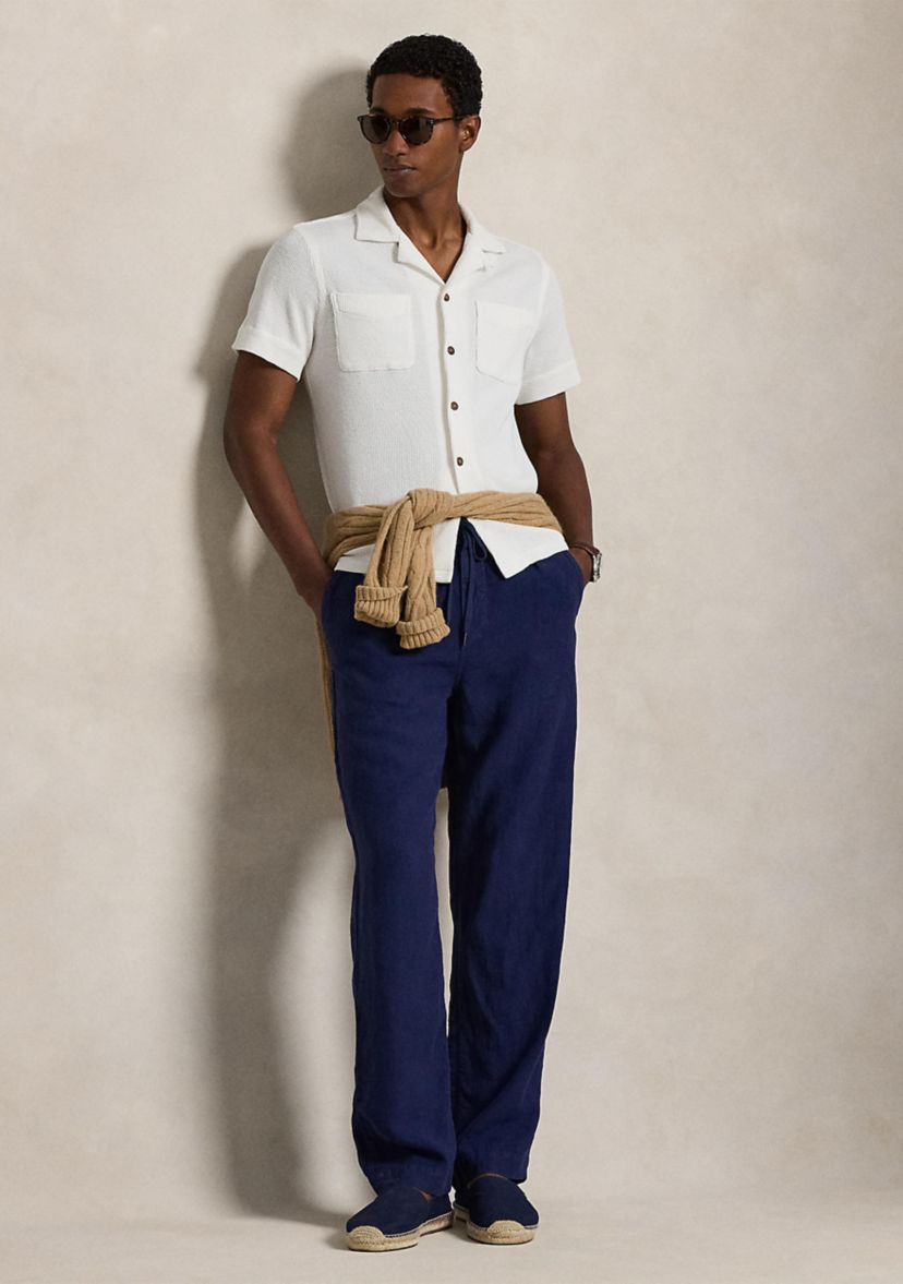 Polo Ralph Lauren Waffle-Knit Cotton-Linen Camp Shirt | Belk