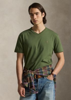 Polo Ralph Lauren Men's Classic Fit Jersey V-Neck T-Shirt, Green, Medium