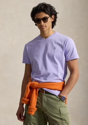 Polo Ralph Lauren Men's Classic Fit Jersey V-Neck T-Shirt, Purple, Medium