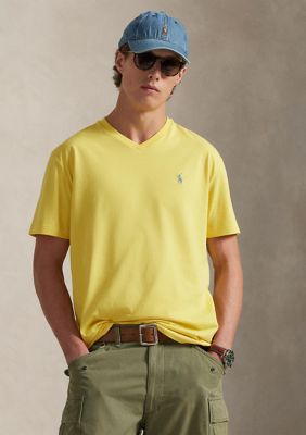 Polo Ralph Lauren Men's Classic Fit Jersey V-Neck T-Shirt, Yellow, 2XL