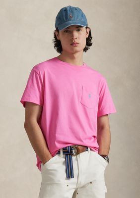 Polo Ralph Lauren Men's Classic Fit Jersey Pocket T-Shirt, Pink, Large