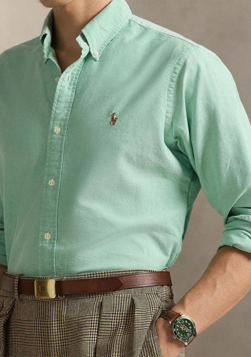 ralph lauren green dress shirt Polo Ralph Lauren Mens Striped Long Sleeved Dress Shirt Green Red Navy White